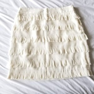 The Limited White Fringe Skirt Size 0